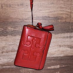 Tory Burch Mini Wallet Red Leather VGC