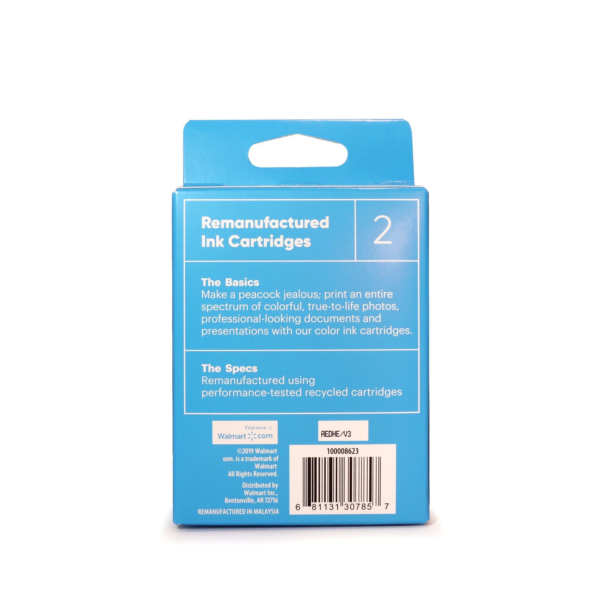 Brand New onn. Remanufactured Ink Cartridge, HP 63XL Black, 63XL Tri-Color, 2 Cartridges