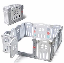 Baby Playpen Large Activity Safety Play Center - 14 Panels Baby Play Fence with Adjustable Shape and Foldable