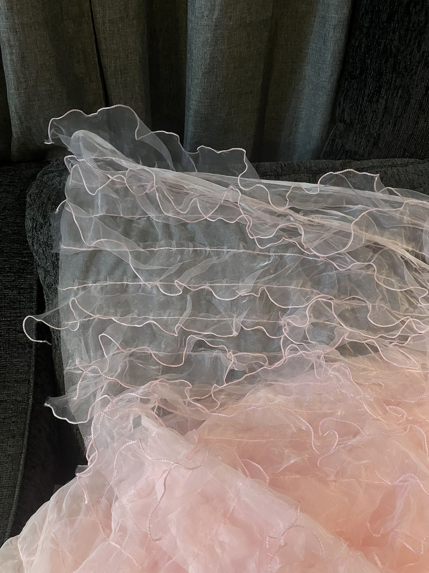 Fabric- Pink Ruffle with Pink Tulle