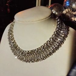 Vintage Ann Taylor Wedding Rinestone Necklace 