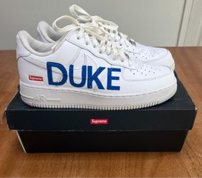 Nike - Air Force 1 x Supreme Low Box Logo & Duke Customization | White | Sz. 9.5