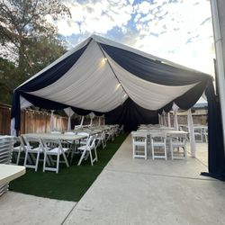 Dropping chairs and Tables 
Tablecloth 
Carpa
Mesas y sillas 
(contact info removed)