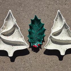 Vintage Christmas Snack Candy Dishes