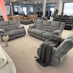 TULEN GRAY RECLINING LIVING ROOM SET