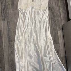 White silky long dress Size L