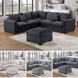 Sectional with ottoman set 99”x99”