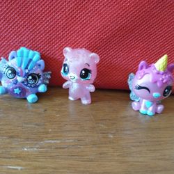 3 hatch animal mini figures lot