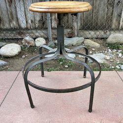 Vintage Metal Adjustable Stool 