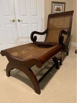 Lounge chair with ottoman - wood
