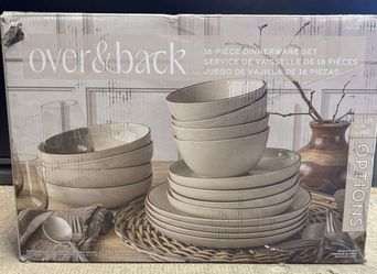 over&back 16-piece dinnerware set.