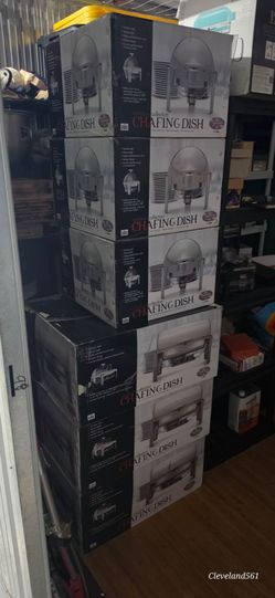 Winco Madison Stainless Steel Chafer with Roll Top, three 6 Quart and and three 8 quart