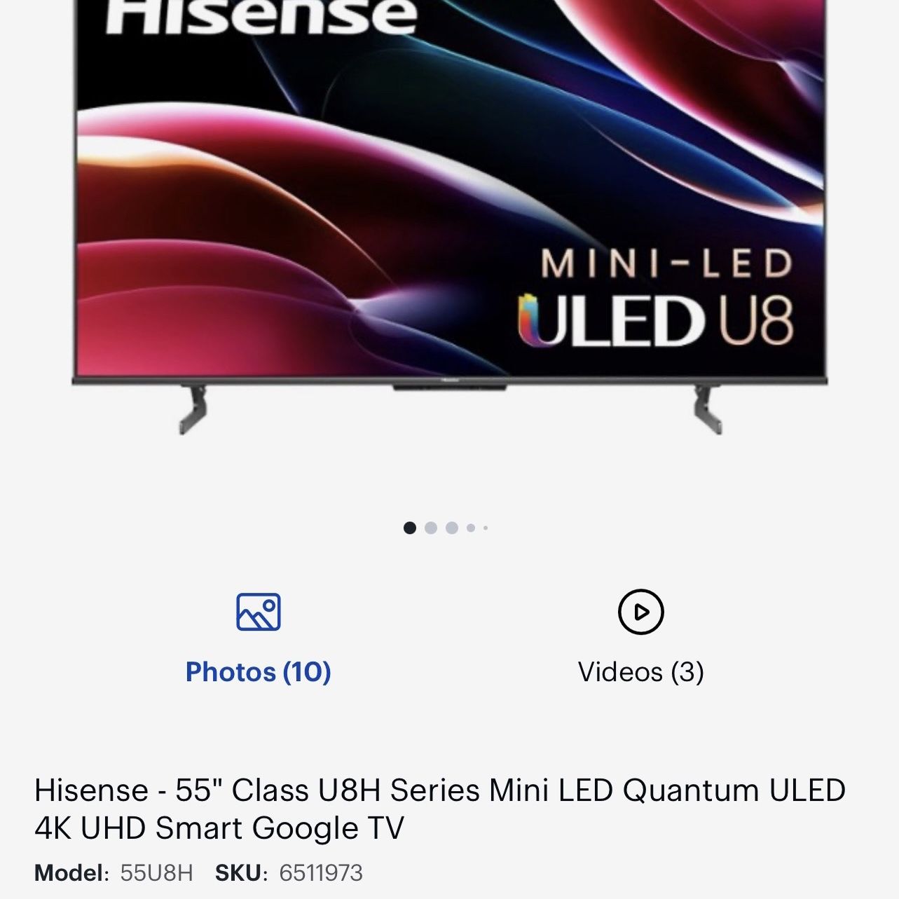Hisense - 55inch Class U8 Series ULED Mini-LED 4K UHD Smart Google TV