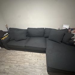Modern Gray Sectional Sofa w/ Chaise
