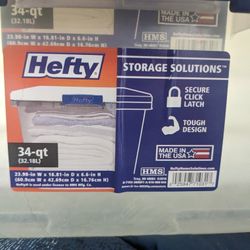 Hefty 34 QT Plastic Storage Containers (x9) 