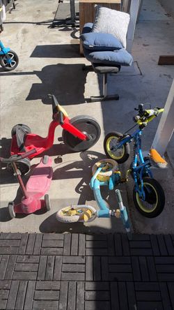 Kid bikes, scooter and tricycle
