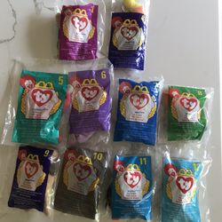 McDonalds 1993 TY Beanie Baby Collection Happy Meal Toy Lot Of 10 New