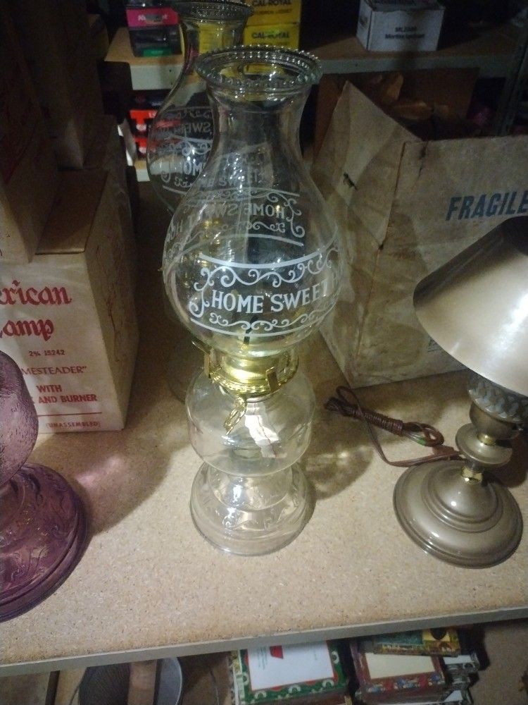 Vintage Home Sweet Home Oil Lamp
