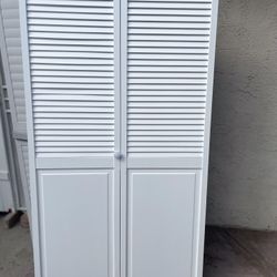 36 in. x 80 in. Solid Core Louver Pine White Wood Interior Closet Bi-fold Door
