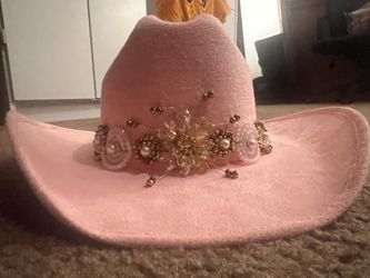 Pink artisanal tejana/cowgirl hat