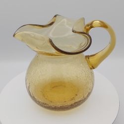 Vintage 24oz Crackle Glass Pitcher 
