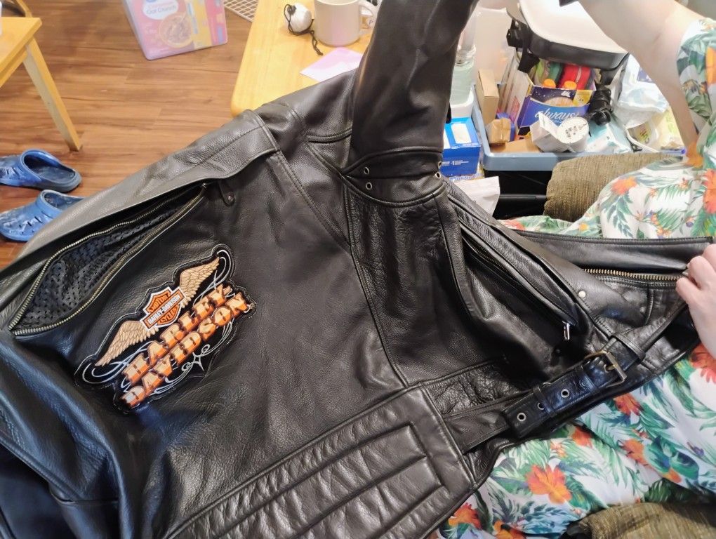 XPert Black Leather Harley Davidson Jacket