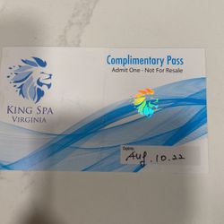 King Spa Virginia Pass ($50 Value) (for Aug 10 )
