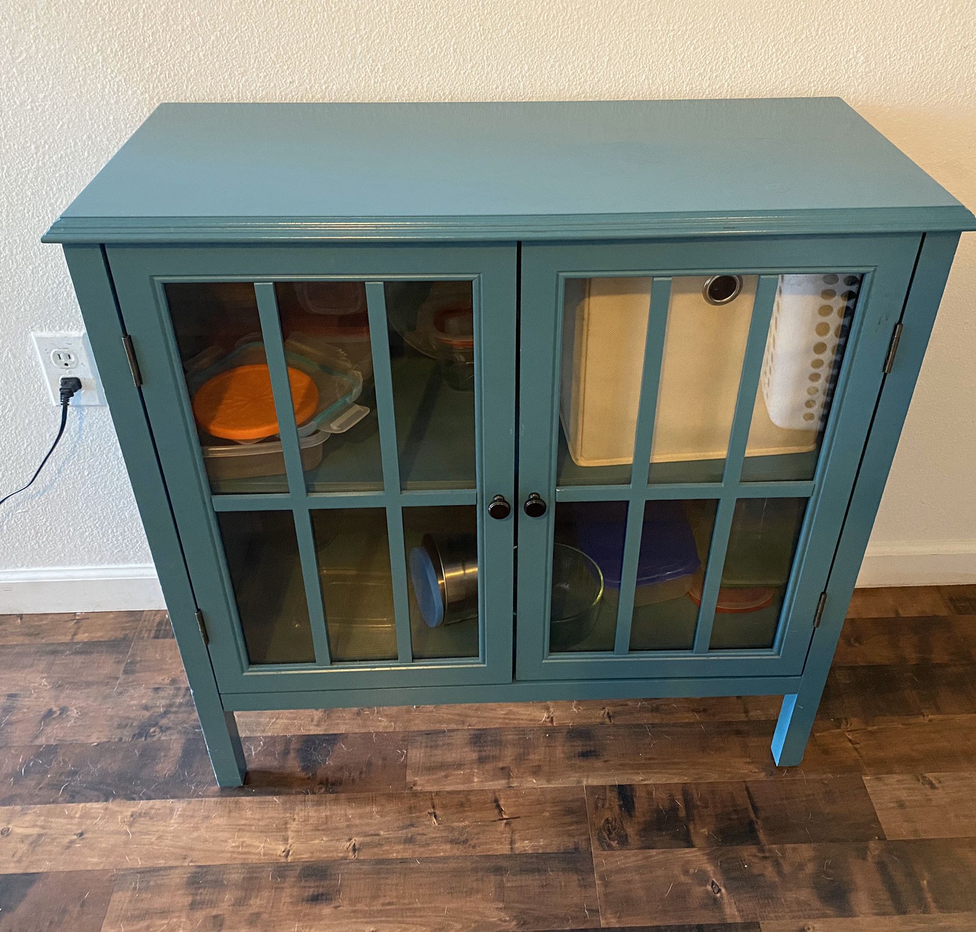 Two door accent cabinet from Target - Teal Blue