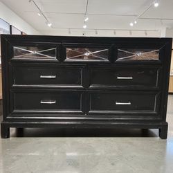 Gorgeous Project Wooden Dresser!- Crystal & Mirror