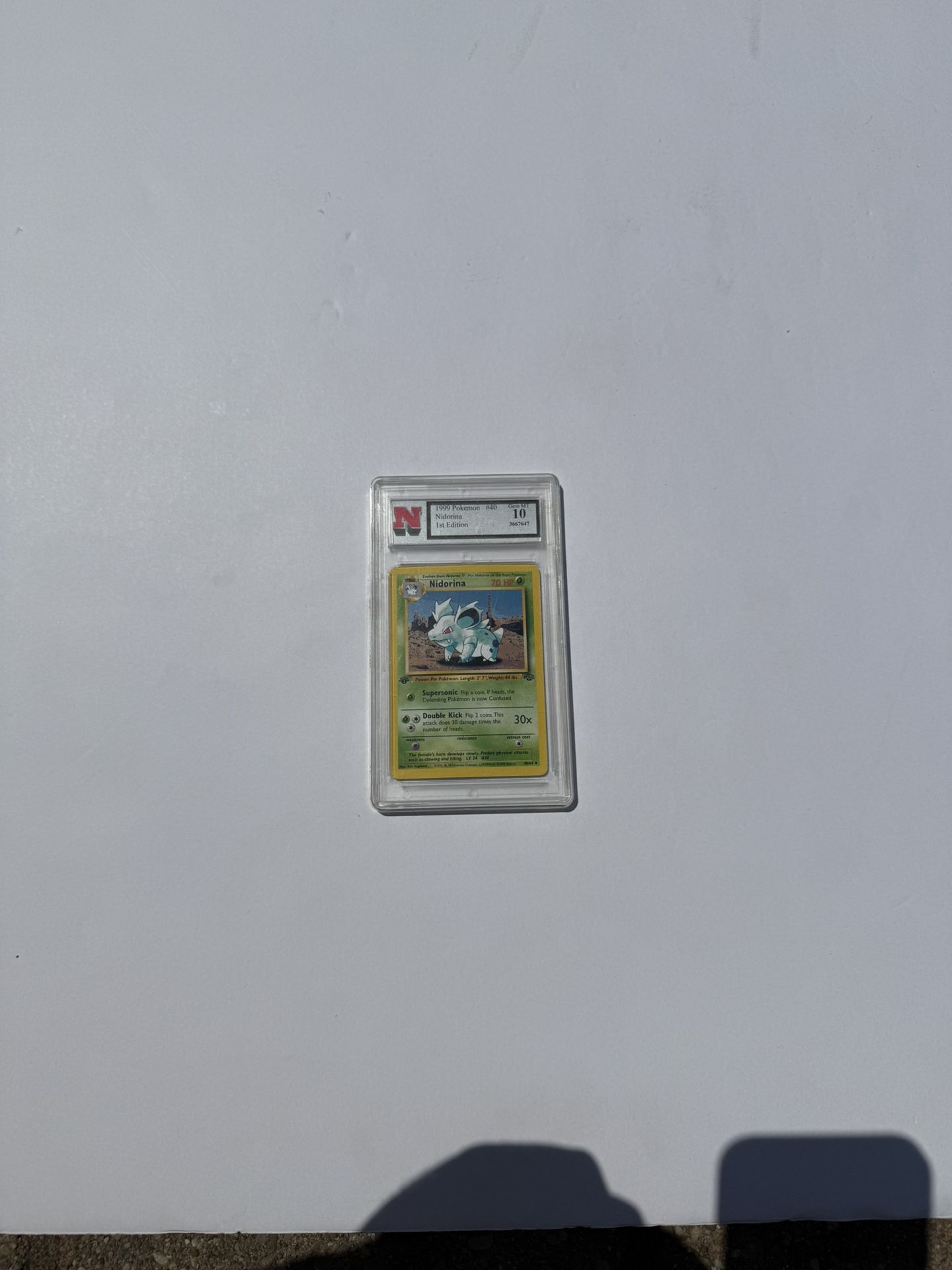 1999 Pokémon Jungle Nidorina #40/64 card, graded Gem Mint 10 by NSA
