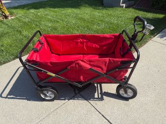 Red Folding Utility Wagon Cart 220 lbs cap.