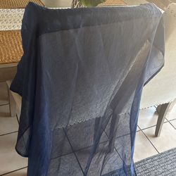 4 Navy Blue Long Panels 