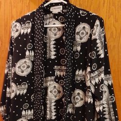 Alfred Dunner Black & White Patterned Jacket Size 10