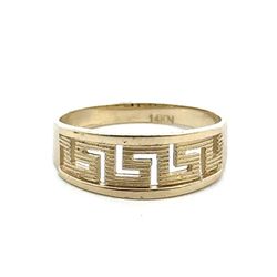 Woman’s Ladies 14k Yellow Gold Greek Key Band Ring Size 7 GP3120155