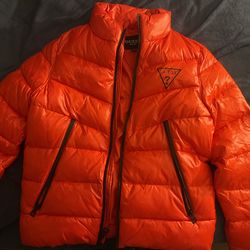 Red Guess Puffer Jacket 