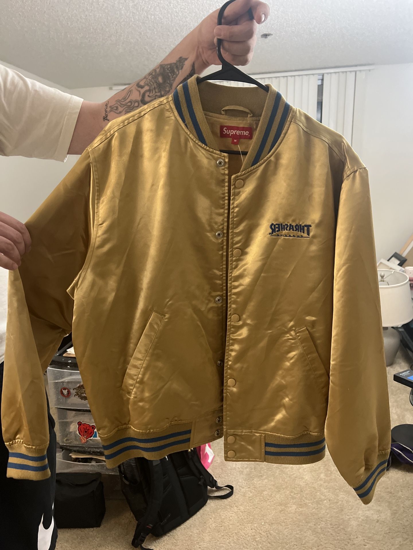 Supreme X Thrasher Satin Varsity Jacket for Sale in Los Angeles