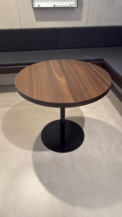 Circular wood table