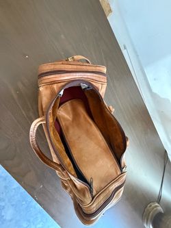Brown Leather Travel Duffel Bag