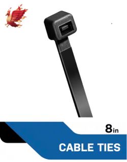 8 in. Standard 50 lbs. Tensile Strength UL 21S Rated Cable Zip Ties UV (Black) (500-Pack)