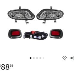 New VPAHub EZGO TXT 2014+ Freedom LED Basic Light Kit 48V, 2 LED headlight, 2 LED taillight, 1 Basic wiring harness, instruction & hardware included