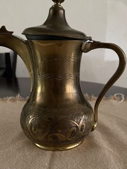 Antique Etched Teapot (Hebrew