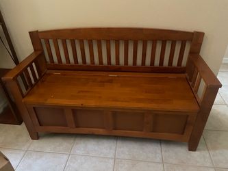 Wooden storage bench