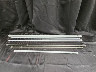Lot of 8 Adjustable Curtain Rods – Various Sizes & Finishes