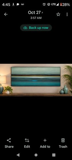 Large Abstract Seascape acrylic covered