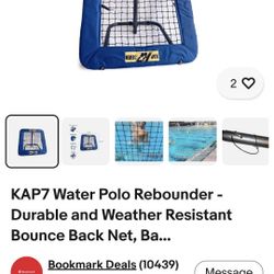 KAP7 Water Polo Ball Rebounder - Durable Weather Resistant Bounce Back Net, Ball Rebounder- Like NEW