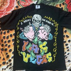 Warren Lotas "I Broke The Bank In Las Vegas" black t-shirt Mens Medium