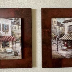 Set of 2 Framed Parisian Café Wall Art Prints