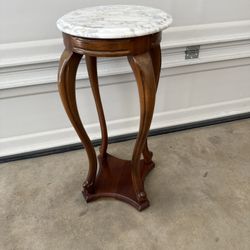 Solid wood table with marble top!
