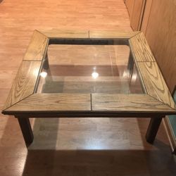 Oak glass table