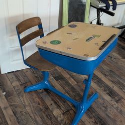 Vintage school desk & chair